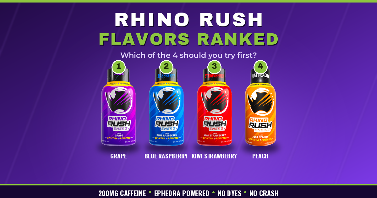 rhino rush flavors